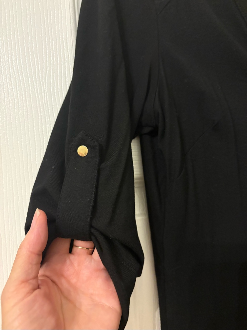 bebe Black gold Zip-Front Women’s Top - Picture 3 of 4